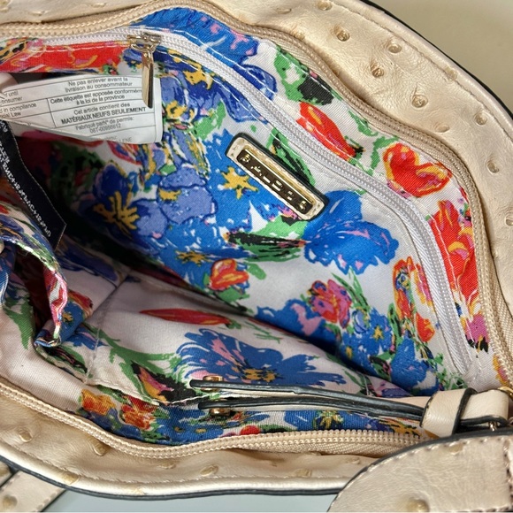 Aldo Ostrich Straw Crossbody Ivory Tan - Picture 4 of 8